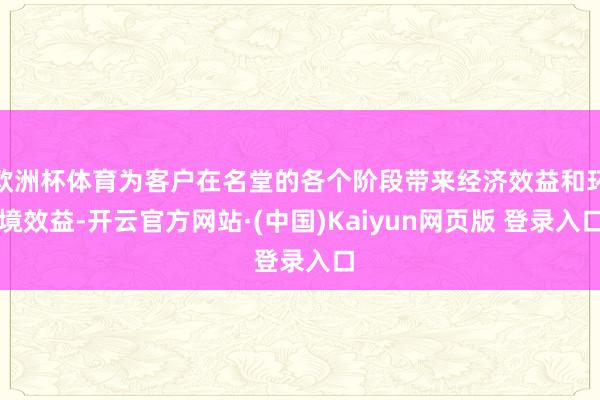 欧洲杯体育为客户在名堂的各个阶段带来经济效益和环境效益-开云官方网站·(中国)Kaiyun网页版 登录入口
