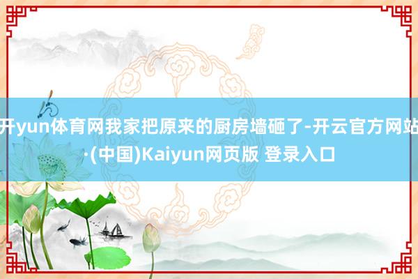 开yun体育网我家把原来的厨房墙砸了-开云官方网站·(中国)Kaiyun网页版 登录入口