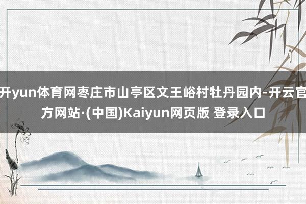 开yun体育网枣庄市山亭区文王峪村牡丹园内-开云官方网站·(中国)Kaiyun网页版 登录入口