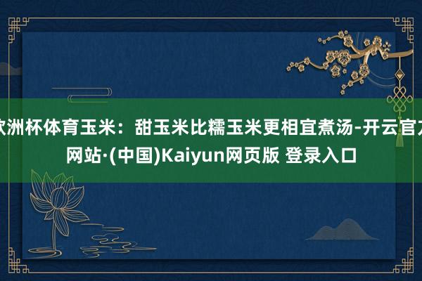 欧洲杯体育玉米：甜玉米比糯玉米更相宜煮汤-开云官方网站·(中国)Kaiyun网页版 登录入口