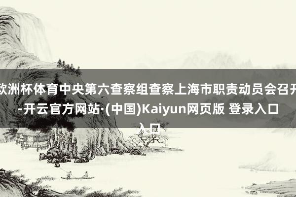 欧洲杯体育中央第六查察组查察上海市职责动员会召开-开云官方网站·(中国)Kaiyun网页版 登录入口