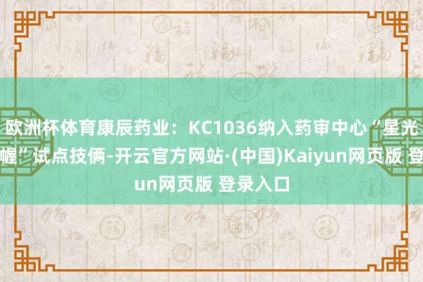 欧洲杯体育康辰药业：KC1036纳入药审中心“星光运筹帷幄”试点技俩-开云官方网站·(中国)Kaiyun网页版 登录入口